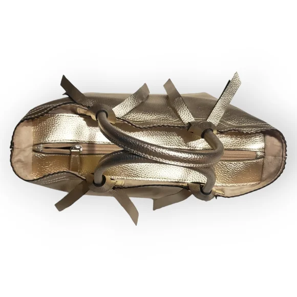 Victorias Secret Metallic Gold Handbag Shoulder Bag Purse - Picture 3 of 6